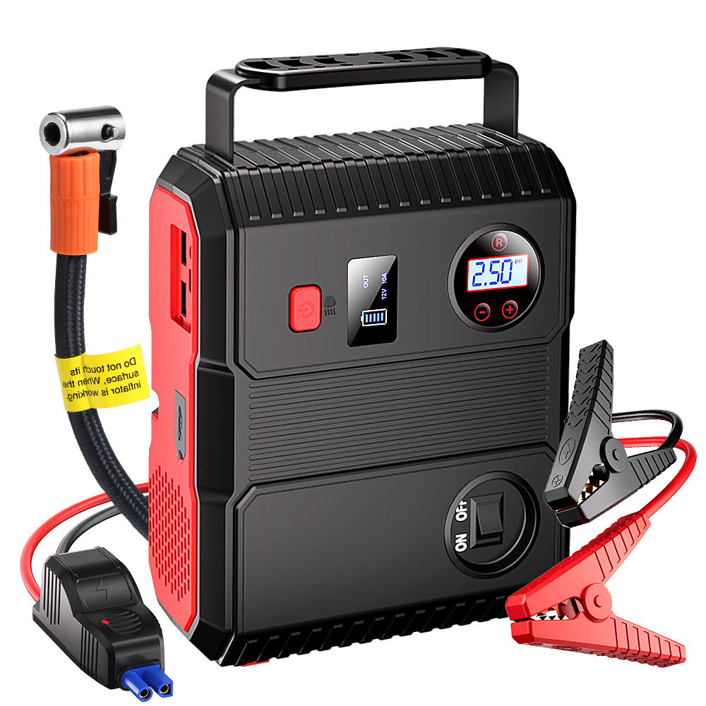 Car Jump Starter with Air Compressor 3000A Peak 24000mAh 88.8Wh Battery Pack – 12V Gas & Diesel Engine Booster with LED Light & Power Bank