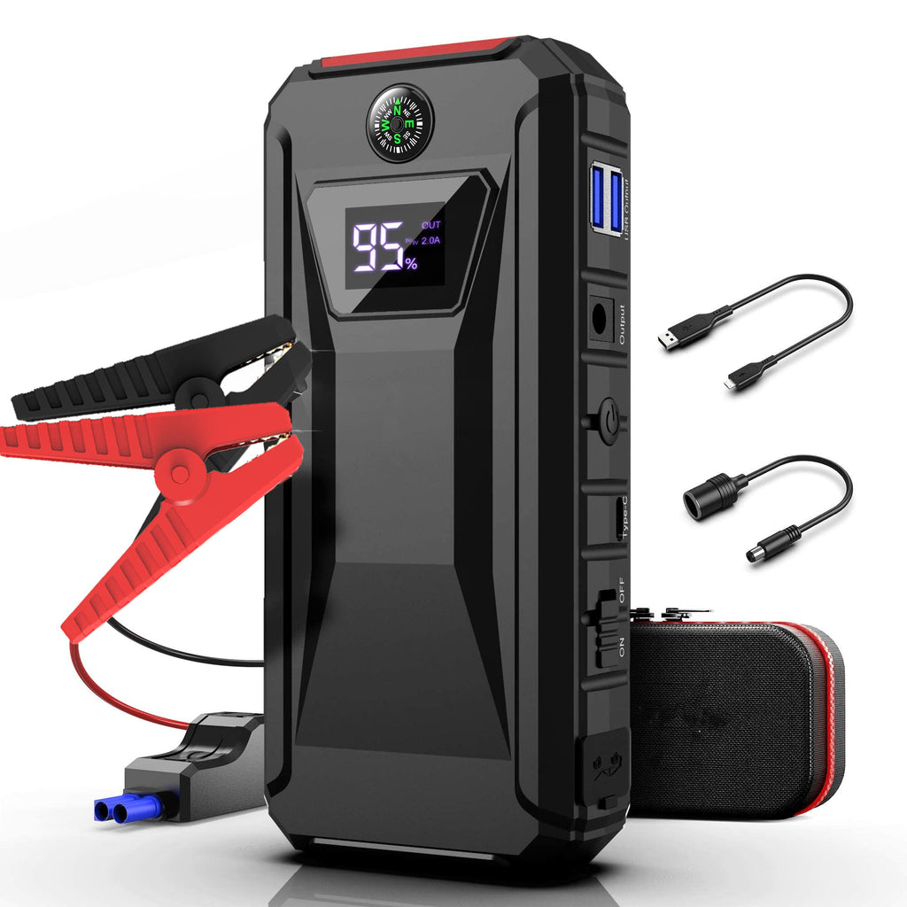 Portable Car Jump Starter 2000A Peak 20000mAh Battery Pack – 12V Gas & Diesel Engine Booster with LED Emergency Light & Power Bank