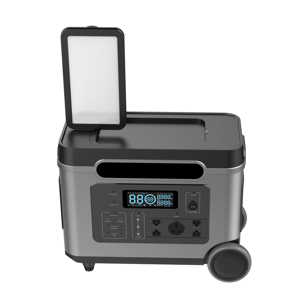 Emergency Power Station With Wheels 220V 2500W/3000W Backup Lithium Battery Energy Storage Portable Solar Power Station For Outdoor