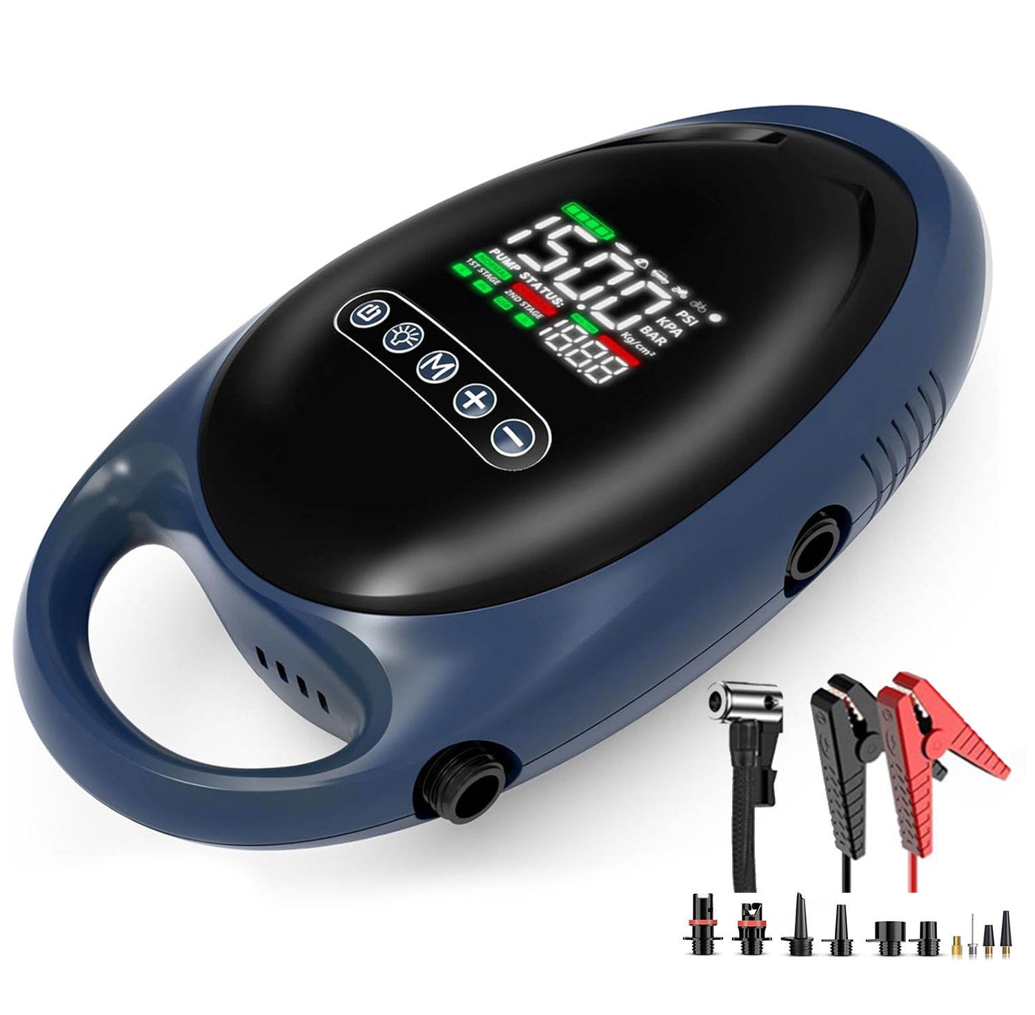 6-in-1 Multifunctional Jump Starter with Air Pump, Tire Inflator, Paddle Board Pump, Power Bank, and LED Light