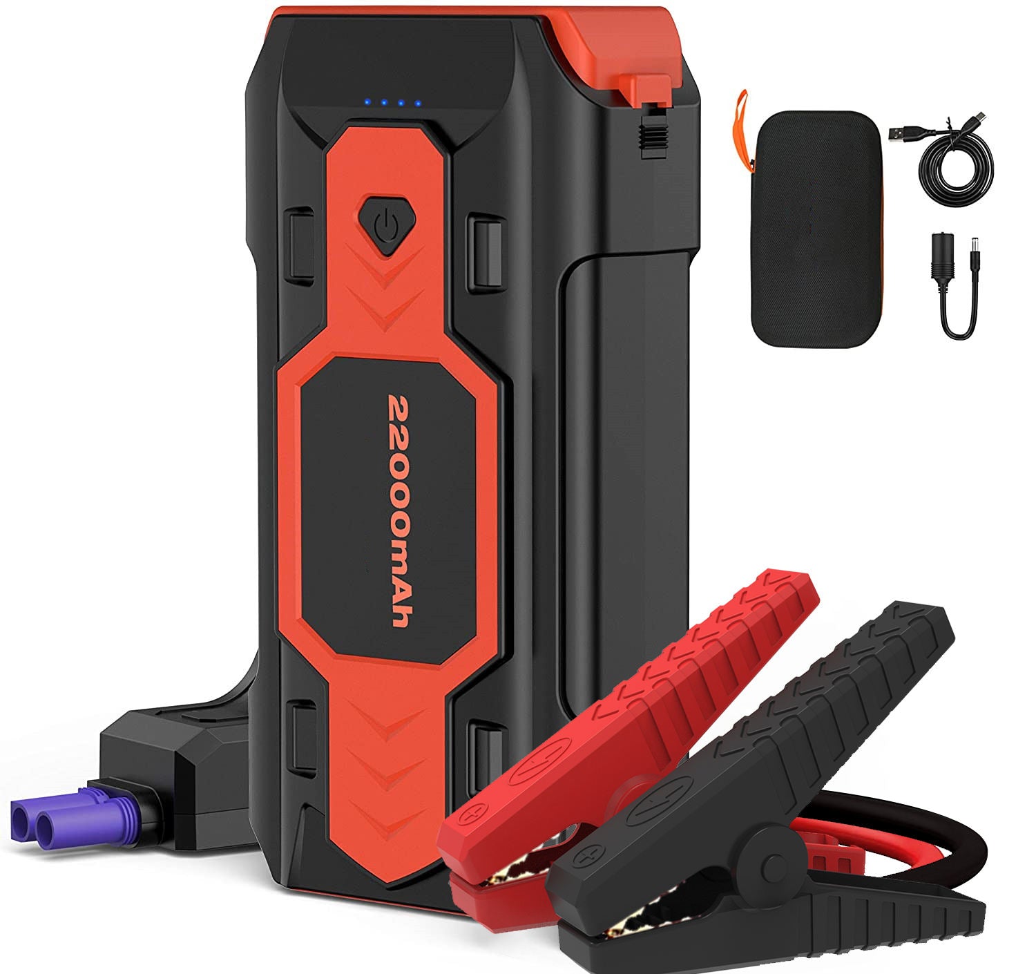 Portable Car Jump Starter 2500A Peak 22000mAh Battery Pack – 12V Gas & Diesel Engine Booster with LED Emergency Light