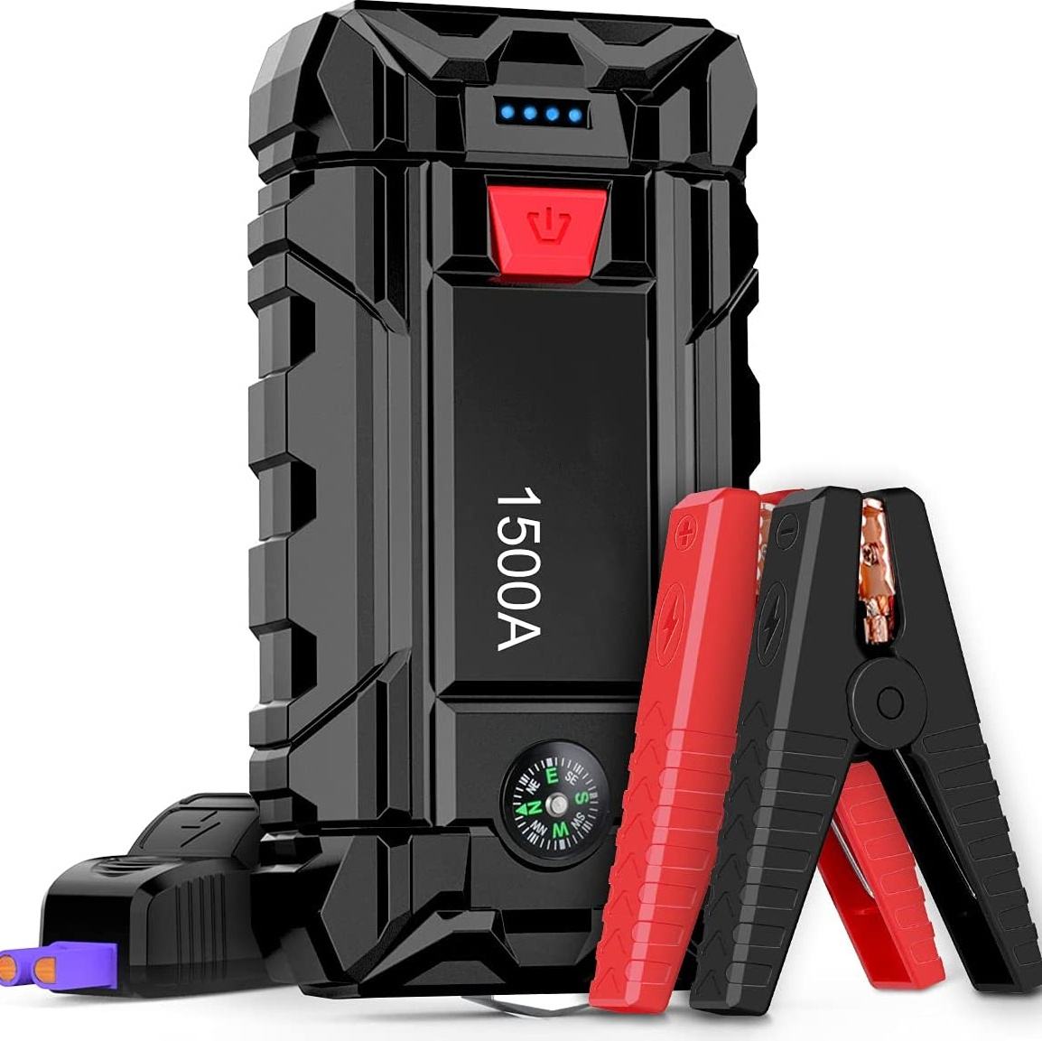 Car Jump Starter 1500A Peak 15800mAh Battery Pack – 12V Auto Engine Booster with LED Emergency Light & Quick Charge