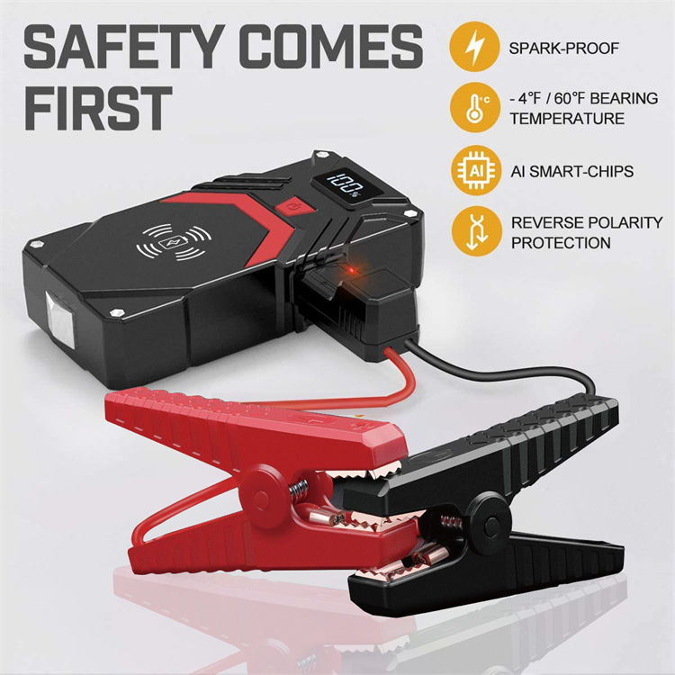 Portable Car Jump Starter 2500A Peak 24000mAh Battery Pack – 12V Gas & Diesel Engine Booster