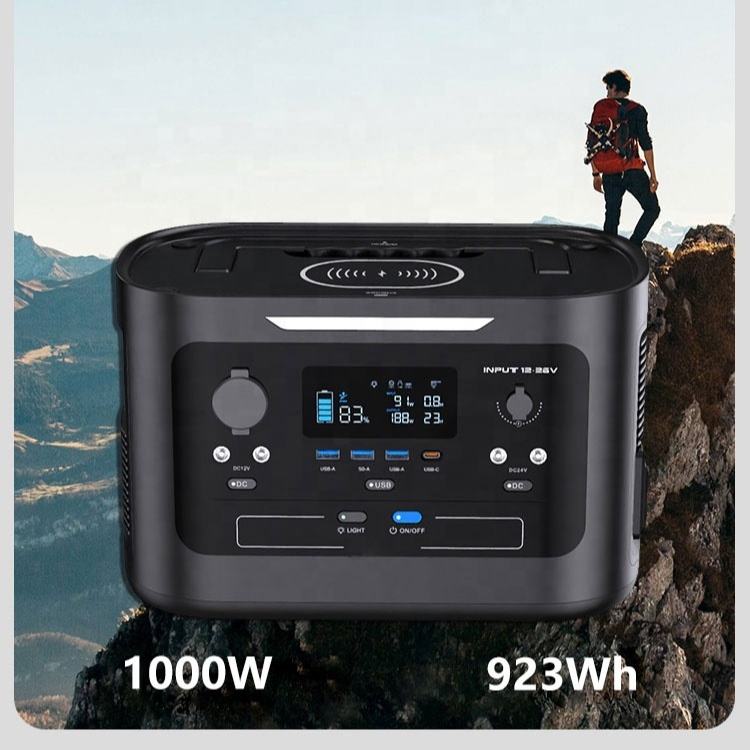Portable Power Station 1000W (2000W Peak) 923Wh 249460mAh Lithium Battery Pack – Pure Sine Wave, 15W Wireless Charging, MPPT Solar/Car/AC Rechargeable for Camping & Emergency