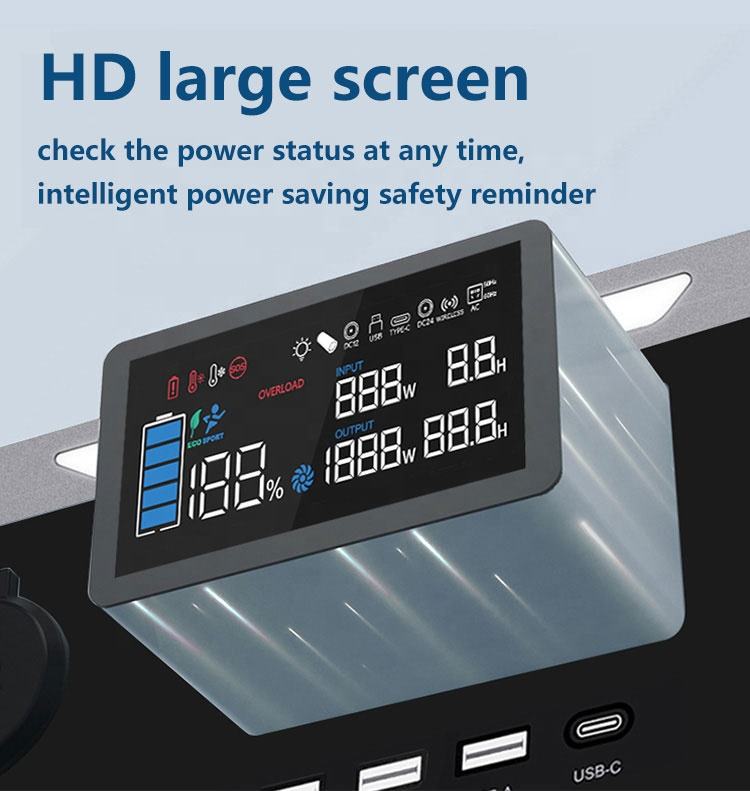 Portable Power Station 140400mAh 519Wh Battery Pack – 600W Standard / 1300W Peak AC Output with Wireless Charging, Type-C, Flashlight & Power Bank