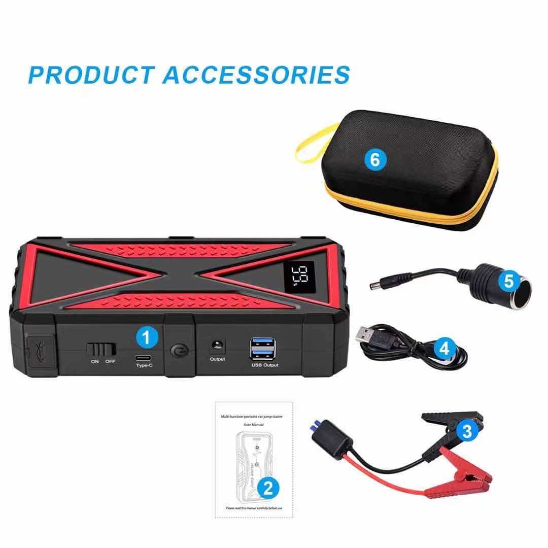Portable Car Jump Starter 2000A Peak 21800mAh Battery Pack – 12V Gas & Diesel Engine Booster Power Bank