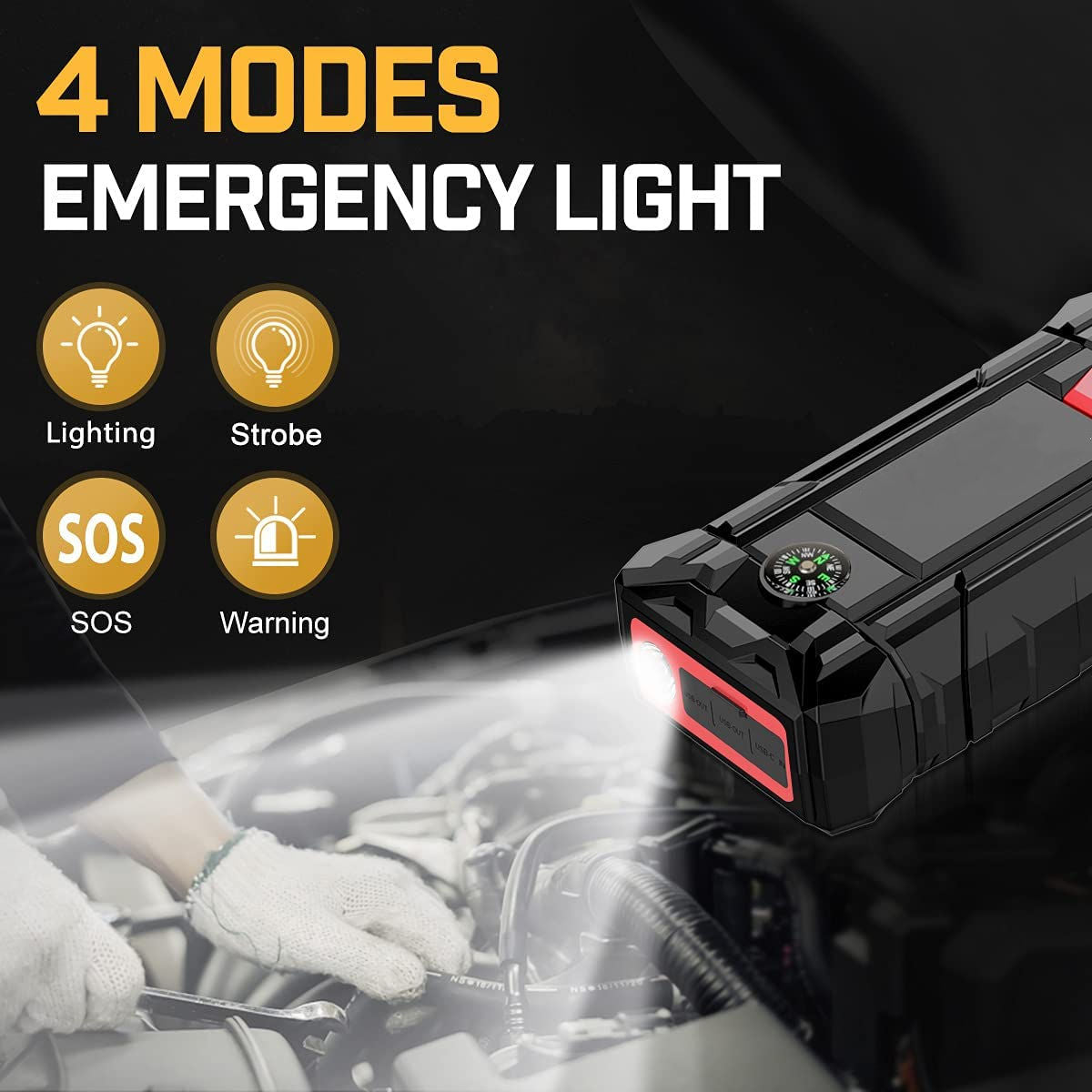 Car Jump Starter 1500A Peak 15800mAh Battery Pack – 12V Auto Engine Booster with LED Emergency Light & Quick Charge