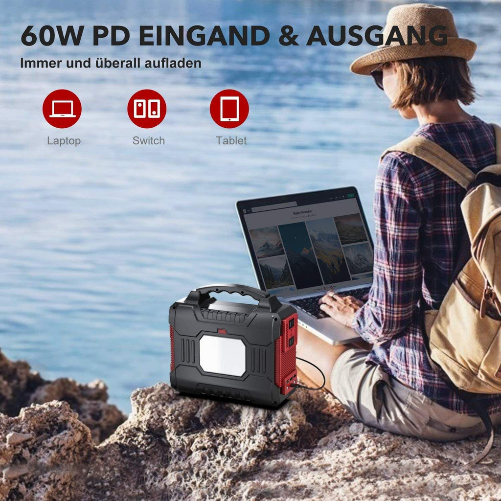Portable Power Station 72000mAh 266.4Wh – 110V/220V AC Backup Battery Pack with USB & Type-C PD Output, Outdoor Camping & Emergency Power Supply