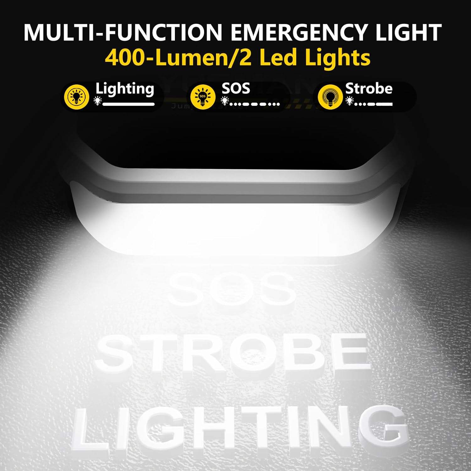 Portable Car Jump Starter 2500A Peak 22000mAh Battery Pack – 12V Gas & Diesel Engine Booster with LED Emergency Light
