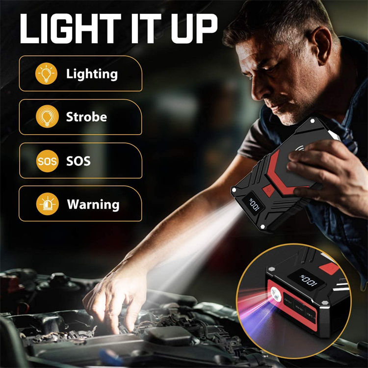 Portable Car Jump Starter 2500A Peak 24000mAh Battery Pack – 12V Gas & Diesel Engine Booster