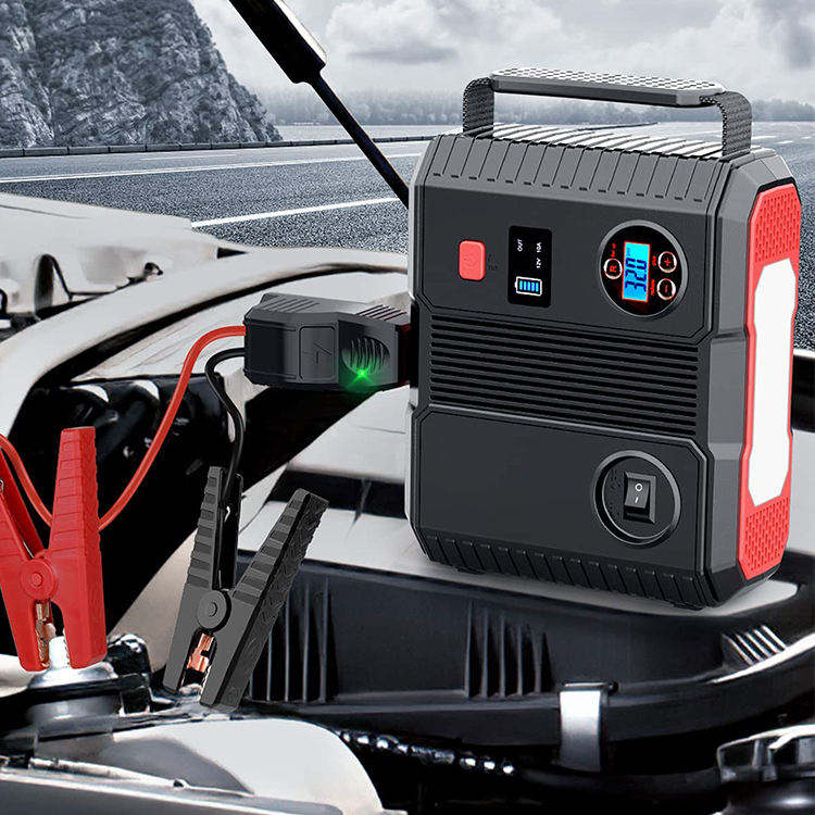 Car Jump Starter with Air Compressor 3000A Peak 24000mAh 88.8Wh Battery Pack – 12V Gas & Diesel Engine Booster with LED Light & Power Bank