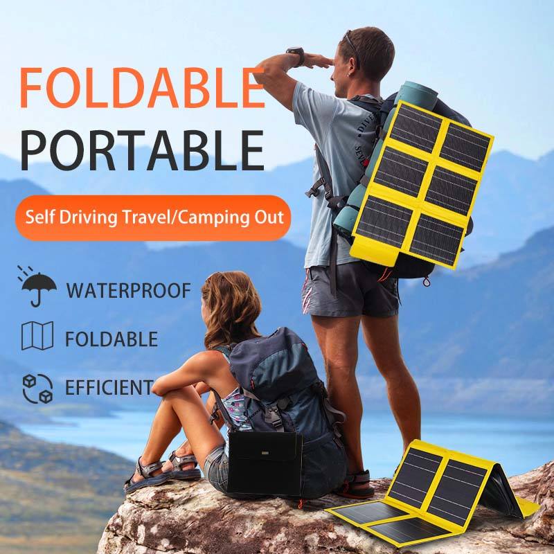 Portable Foldable Solar Panel Charger 30W High-Efficiency Monocrystalline for Outdoor Camping and Travel
